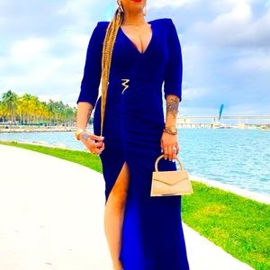 Royal blue velvet Dress
